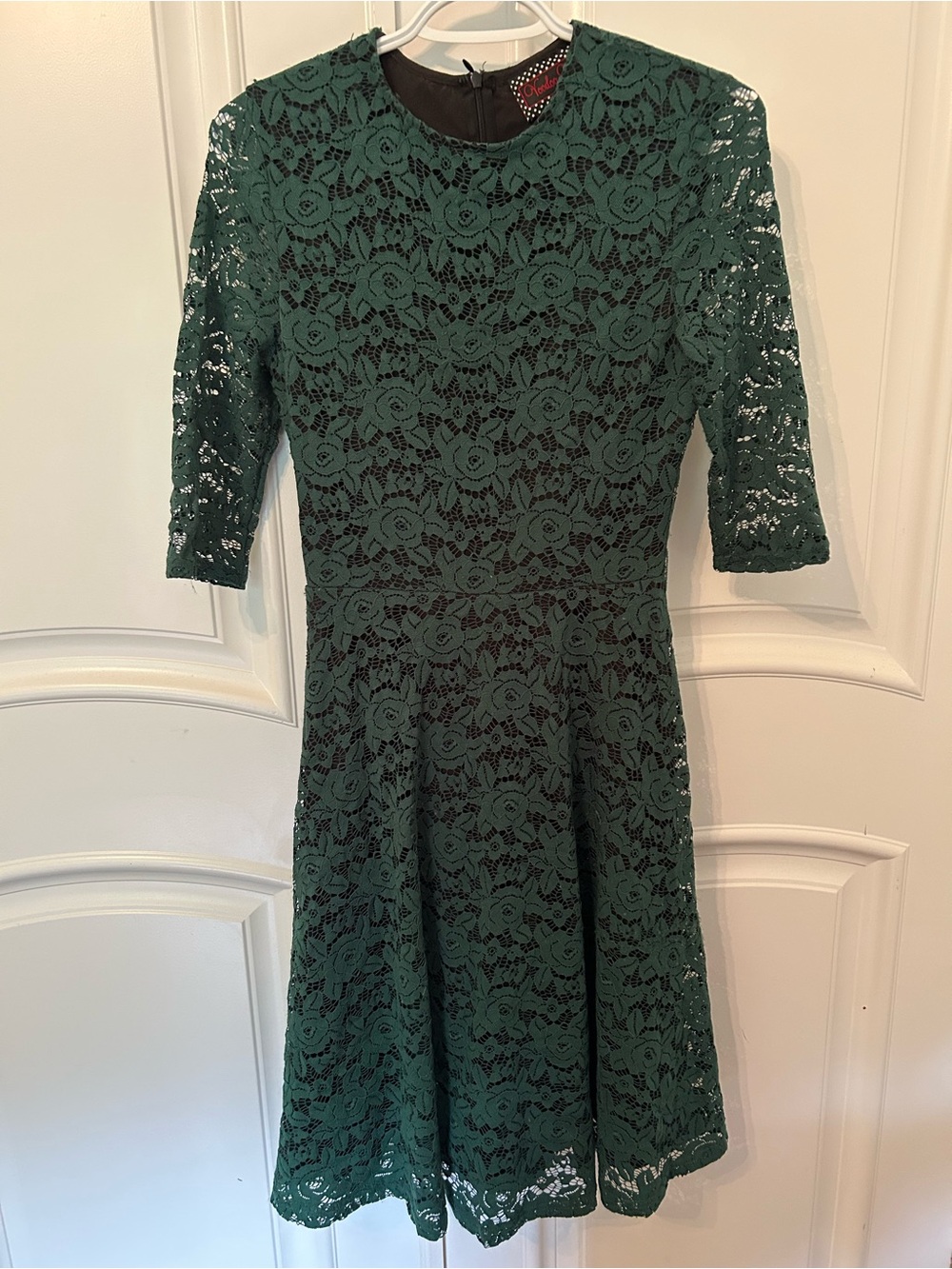 Voodoo Vixen Emerald Green Floral Lace Midi Dress